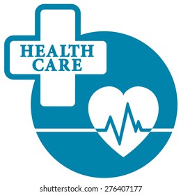 medical icon with heart beat for cardiogram symbol