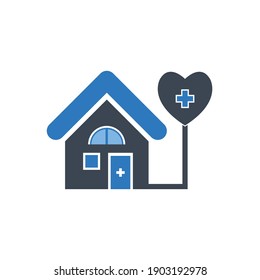 Medical Icon. Hospital, Clinic location search, home health care Icon.