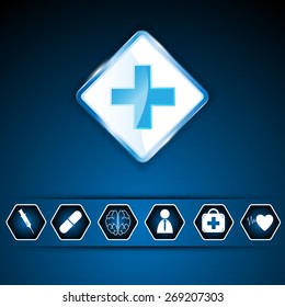 medical icon and hospital logo abstract design background