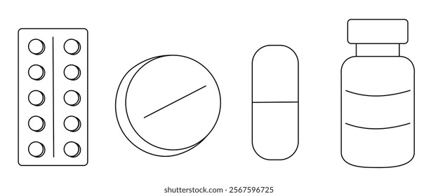 medical icon in linear style in vector. isolated image for apps stickers website logo print