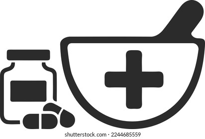 Medical icon, medicine icon black vector