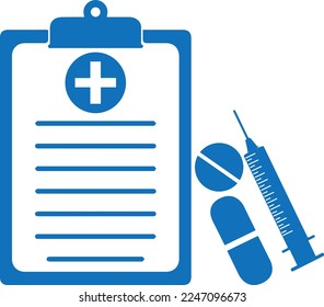 Medical icon, medicine icon blue vector