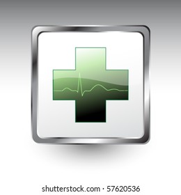 Medical icon with normal heart rate
