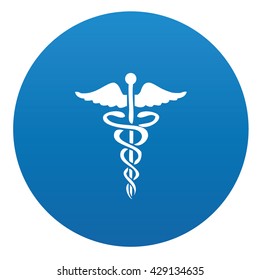 Medical icon on blue button,vector