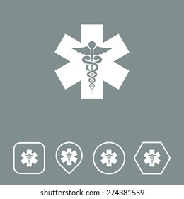 Medical Icon on Flat UI Colors with Different Shapes. Eps-10.