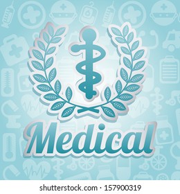 medical icon over pattern background vector illustration