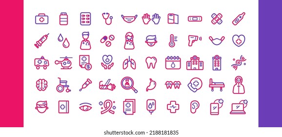 Medical Icon Pack. Colored Line Icon