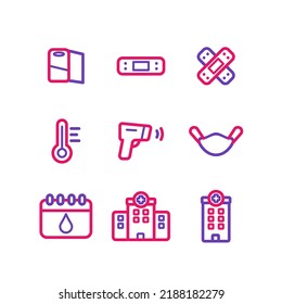 Medizinisches Icon Pack. Farbzeilensymbol