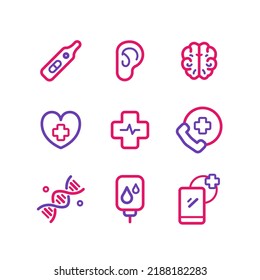 Medical Icon Pack. Colored Line Icon