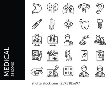 Medical icon pack. Set icon design