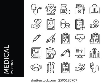 Medical icon pack. Set icon design