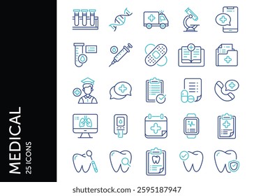 Medical icon pack. Set icon design