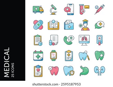 Medical icon pack. Set icon design
