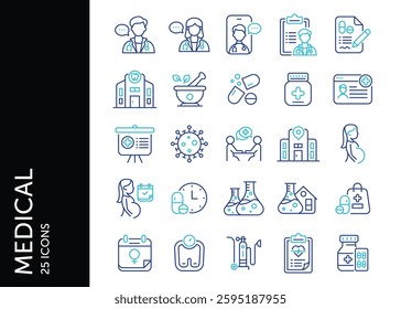 Medical icon pack. Set icon design