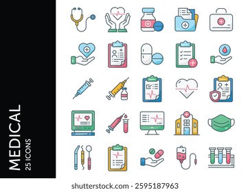 Medical icon pack. Set icon design