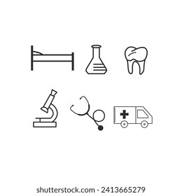 diseño vectorial de paquete de iconos médicos