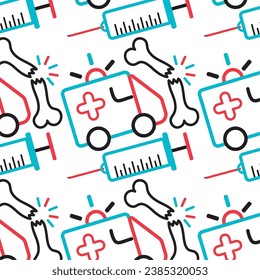 Medical icon Seamless pattern background Vector