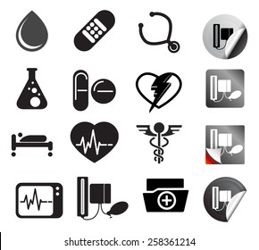 Medical Icon Set with base