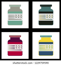 Medical icon set and brain with dna, pain and anatomy. Knee related medical icon vector for web UI logo design.