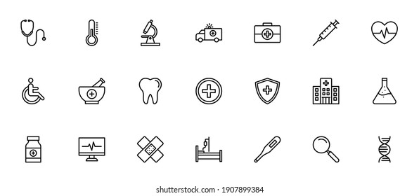 Medical icon set. for computer, web and mobile apps