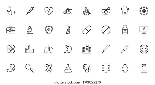 Medical icon set. for computer, web and mobile apps
