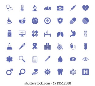 Medizinisches Symbol-Set. für Computer-, Web- und mobile Apps