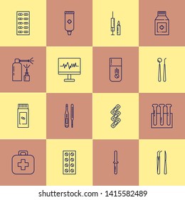 Medical icon set for design elements.
