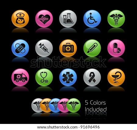 Medical Icon set  / The file Includes 5 color versions in different layers.