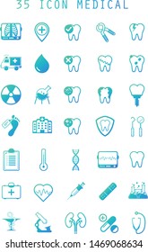 medical  icon set with flat design concept