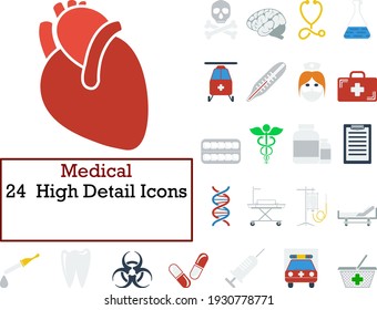 Medical Icon Set. Flat Design. Fully editable vector illustration. Text expanded.