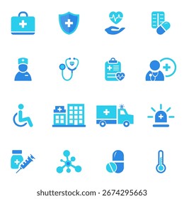 Conjunto de iconos médicos Vector plano