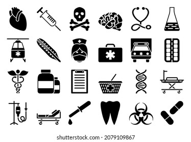 Medical Icon Set. Fully editable vector illustration. Text expanded.