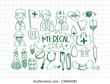  medical icon set  idea