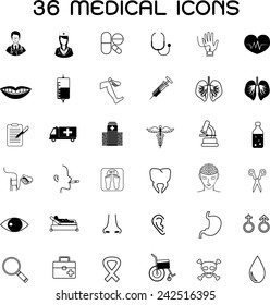 Medical icon set isolated on white