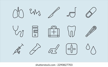 conjunto de iconos de conjunto de iconos médicos, para botón médico, información, etc
