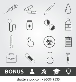Medical icon set Outline