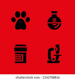 medical icon set. pills, flask and microscope vector icon for graphic design and web