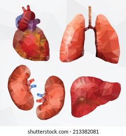 Medical icon set - polygonal style