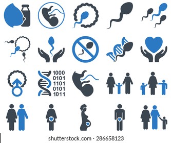 Medical icon set. Style: bicolor icons drawn with smooth blue colors on a white background.