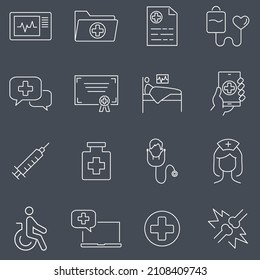 medical icon set . medical symbol pack vector elements for infographic web. with trend color