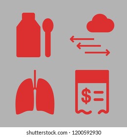 medical icon set. vector set about medicine, paid, pressure and lungs icons set.