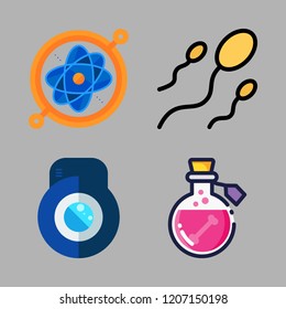 medical icon set. vector set about poison, lens, sperm and science icons set.