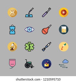 medical icon set. vector set about flask, gel, eye and dna icons set.