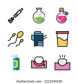medical icon set. vector set about poison, syringe, reproduction and urine icons set.