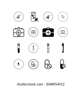 Diseño vectorial de conjunto de iconos médicos.