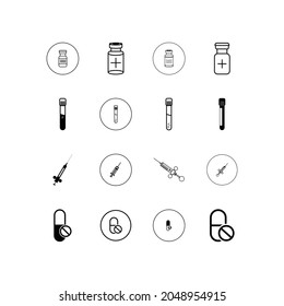 Diseño vectorial de conjunto de iconos médicos.