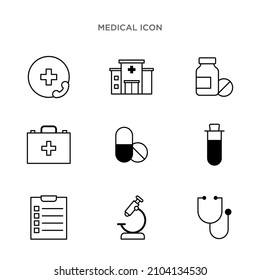 Medical icon set vector design templates isolated on white background