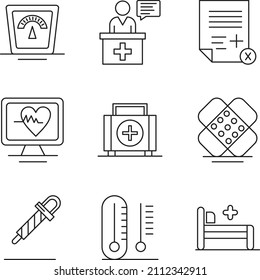 Diseño vectorial de conjunto de iconos médicos
