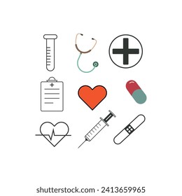 diseño vectorial de conjunto de iconos médicos