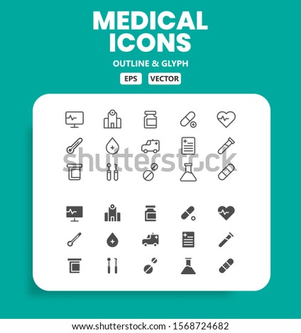 medical icon set vector design symbol sign, medicine, hospital, health icons